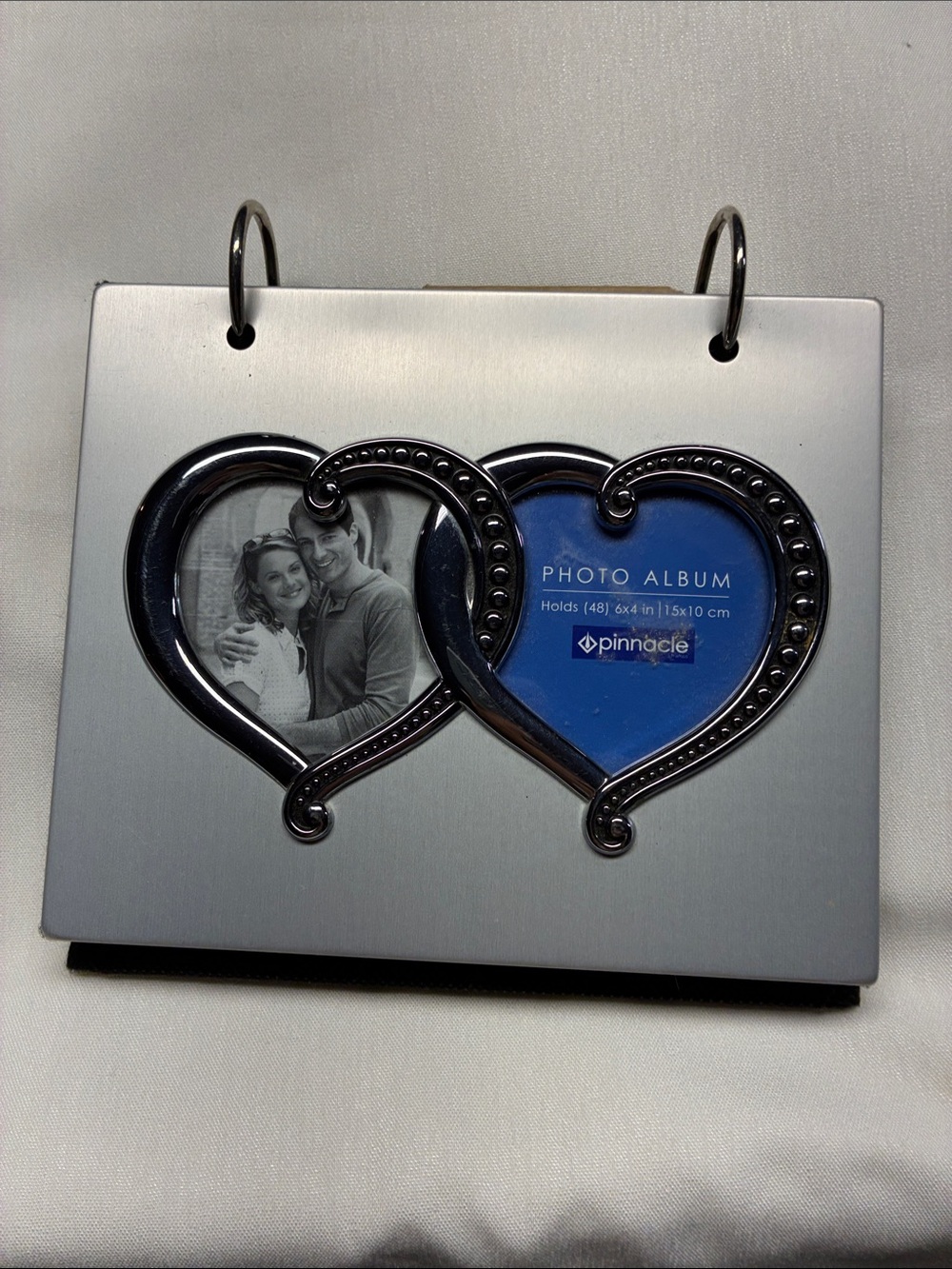 Pinnacle Silver Heart Photo Album Double Heart Frame Wedding Gift